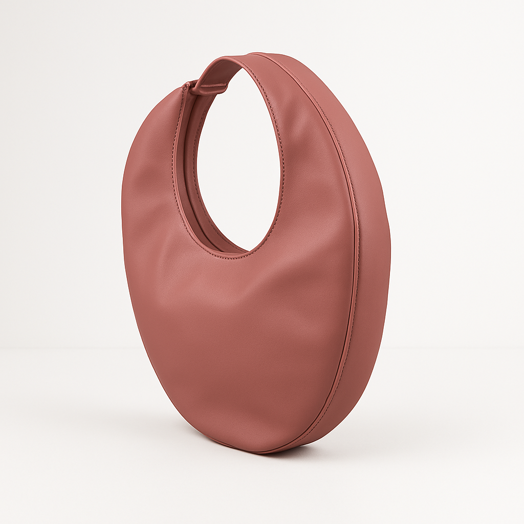 Round Shoulder Bag – Elegant PU Leather Handbag for Everyday Use