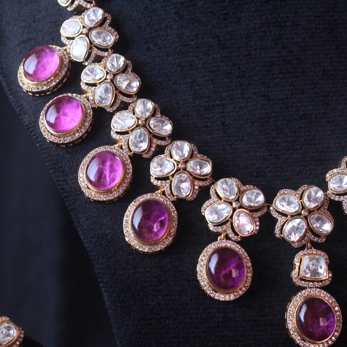 Signature Kundan Necklace- Purple