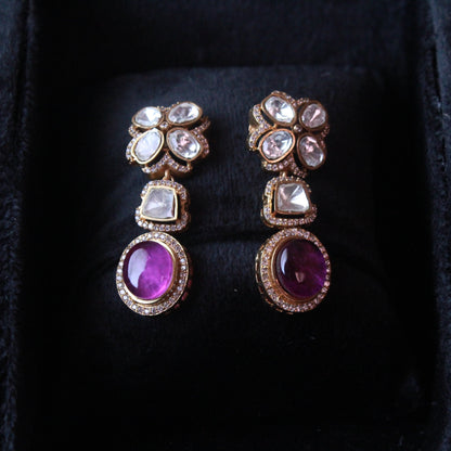 Signature Kundan Necklace- Purple