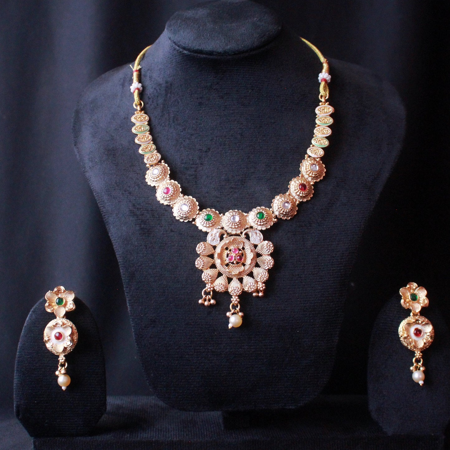 Antique Rajwadi Meenakari Necklace