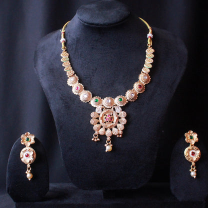 Antique Rajwadi Meenakari Necklace