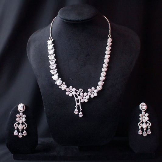 Floral Diamond Studded Necklace