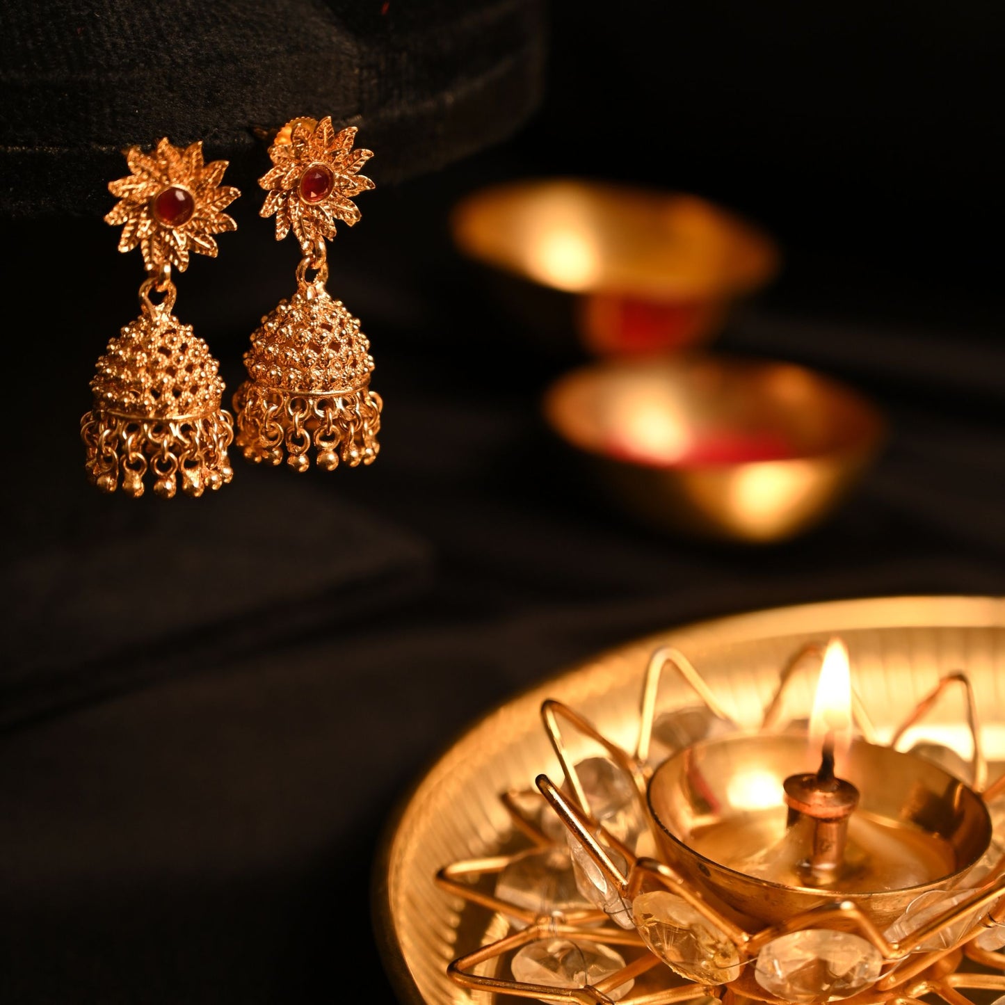 Regal gold beaded Mohanmala set