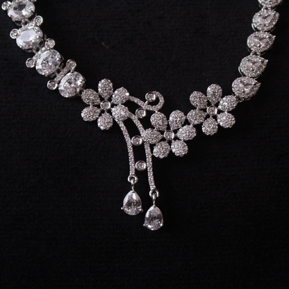 Floral Diamond Studded Necklace