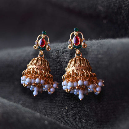 Guttapusalu Neck Set with Earrings – Traditional South Indian Jewelry