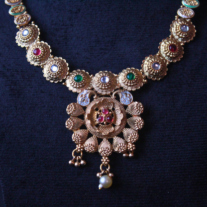 Antique Rajwadi Meenakari Necklace